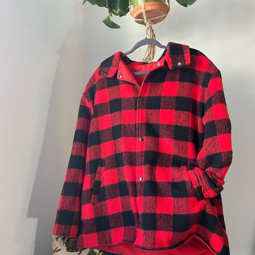 Red and Black Plaid Jacket
